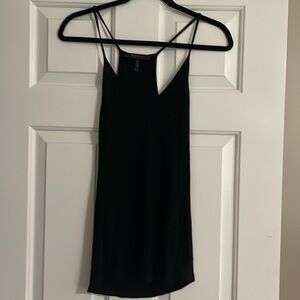 BCBG Maxazria Black Ribber Racerback Spaghetti Strap Tank Top